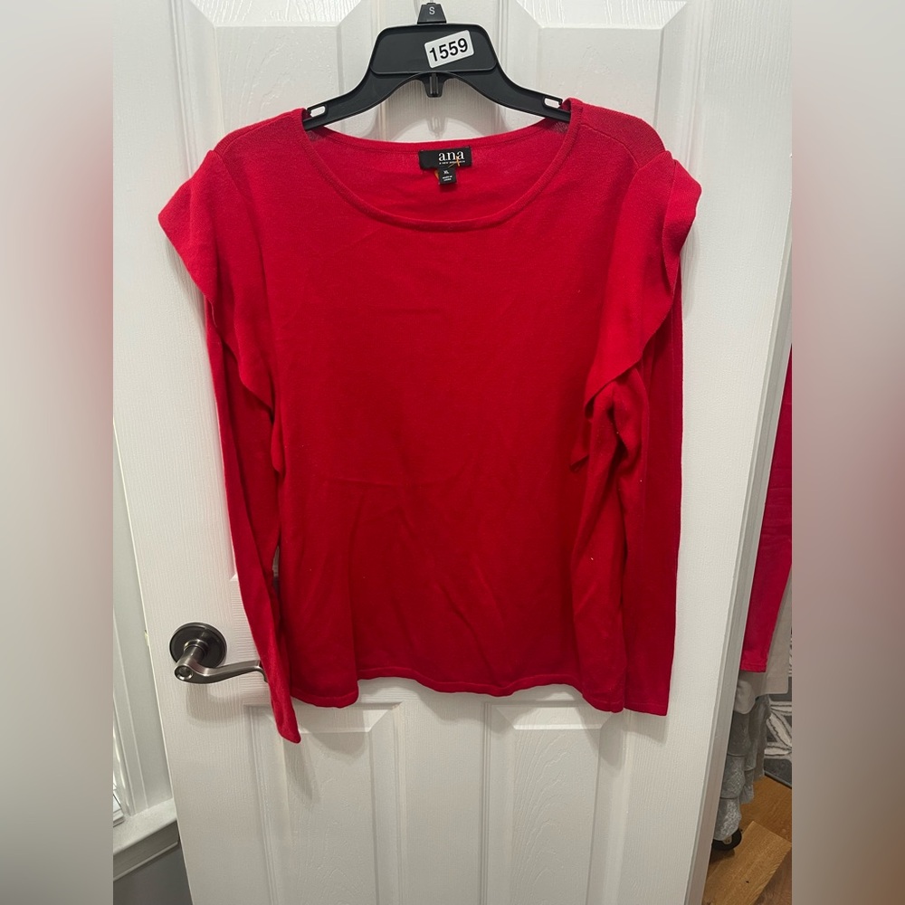 a.n.a Red Boxy Short Sleeve Tee